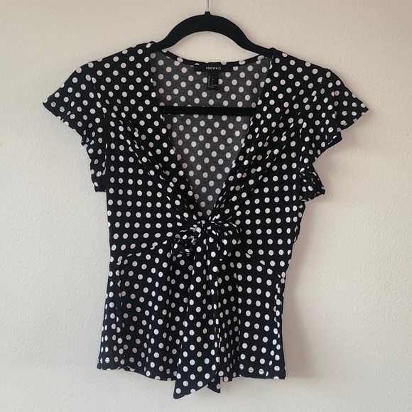 Forever 21 Tops - Peplum Polkadot Top
